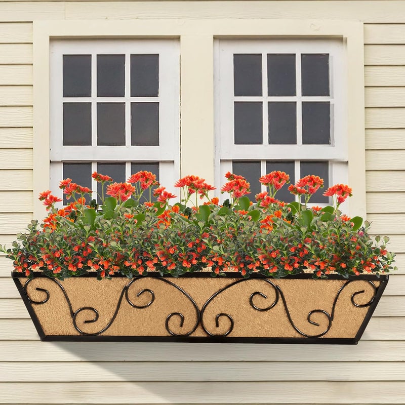 YM 24 Inch Large Window Box Planter with Coco Liner, Outdoor Deck Fence Porch Patio Planter-Butterfly - Image 2